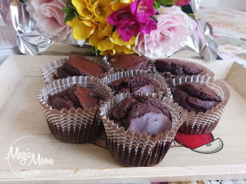 muffin al cioccolato fondente e mirtilli